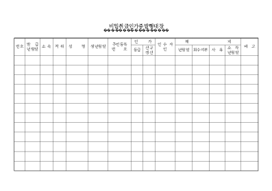 비밀취급인가증발행대장